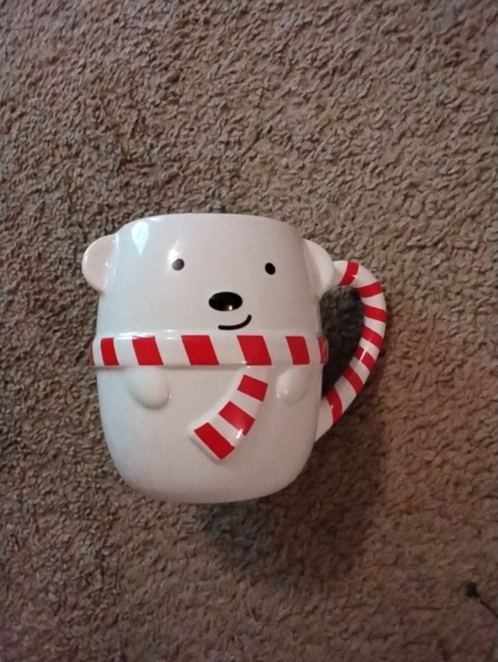 Teleflora White Bear Holiday Mug with Red Scarf Handle - Cozy Seasonal Drinkware